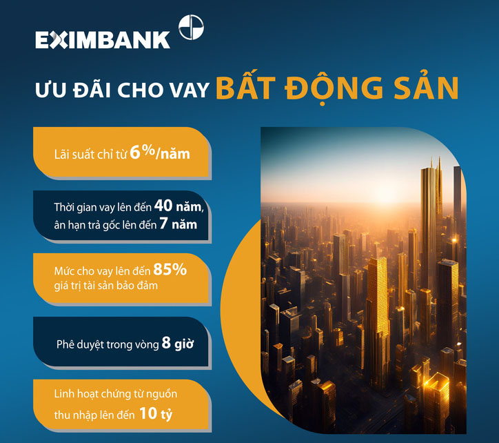 Eximbank mạnh tay hỗ trợ gói vay bất động sản